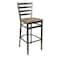 Bfm Seating Lima Ladder Back Barstool - Knotty Pine Relic Seat - Steel Frame - Clear Coat Finish 2160BKPR-CL - alternate 1