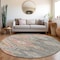 Homeroots 8' Gray And Terra Cotta Round Southwestern Washable Indoor Outdoor Area Rug 603547 - alternate 7