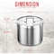 Bakken-Swiss 12QT Stockpot, Brushed Stainless Steel, Induction-Ready, Lid and Riveted Handles, Heavy Duty BAKSTQ12 - alternate 6