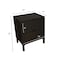 Homeroots 24" Black Two Drawer Faux Wood Nightstand 533815 - alternate 4