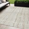 Homeroots 5' X 8' Ivory Brown And Gold Striped Washable Indoor Outdoor Area Rug 597398 - alternate 1