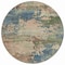 Homeroots 8' Blue Green And Beige Round Abstract Washable Indoor Outdoor Area Rug 630725 - alternate 5