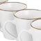 Elama Arthur 6 Piece Stoneware Mug Set in Matte White with Gold Rim ELM-ARTHUR6M - alternate 5