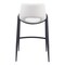 Homeroots Set of Two 26" White and Black Faux Leather and Steel Low Back Counter Height Bar Chairs 555674 - alternate 7