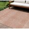 Homeroots 8' X 10' Salmon And Ivory Chevron Washable Indoor Outdoor Area Rug 612295 - alternate 1