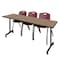 Regency Kobe Mobile T-Base Training Table W/ 2 M Stack Chairs, 84 in W, 24 in L, Noble Oak MKTRCC8424NO47BY - alternate 1
