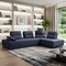 Homeroots Blue 100% Polyester Stationary L Shaped Two Piece Sofa And Chaise 473578 - alternate 6