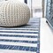 Jonathan Y Sukie Modern Offset Stripe Blue/Ivory 2 ft. x 8 ft. Indoor/Outdoor Runner Rug SMB133D-28 - alternate 7