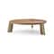 Homeroots 55" Brown and Gold Wood And Stainless Steel Round Coffee Table 372179 - alternate 6
