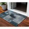 Homeroots 3' X 5' Teal Blue Gray And Charcoal Geometric Washable Indoor Outdoor Area Rug 604342 - alternate 1