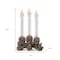 Homeroots Set of Three Clear Flameless Taper Candles In Brown And Green Resin Pinecone Holder, 3PK 633980 - alternate 5