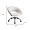 Homeroots White and Silver Faux Leather Adjustable Height Swivel Rolling Office Chair 554046 - alternate 5