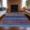 Homeroots 9' X 12' Blue Purple And Taupe Striped Washable Indoor Outdoor Area Rug 631207 - alternate 4