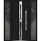 Vdomdoors Steel Door Deux 1755 Black Enamel 2 Sidelight Exterior Windows Stainless Inserts Single Modern Pain DEUX1755EXD-BLK-W14+36+14 x H80-Left-hand Inswing - alternate 4