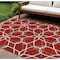 Homeroots 8' X 10' Red And Ivory Geometric Washable Indoor Outdoor Area Rug 613046 - alternate 1