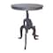 Homeroots 19" Gray Iron Height Adjustable Round End Table 493241 - alternate 1