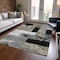 Homeroots 9' X 12' Black Taupe And Ivory Geometric Washable Indoor Outdoor Area Rug 612392 - alternate 7