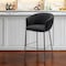 Homeroots 30" Black And Bronze Shearling And Steel Bar Height Bar Chair 555704 - alternate 9