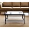 Homeroots 32" Clear And Black Glass And Steel Square Coffee Table With Shelf 520961 - alternate 1