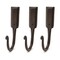 Kings County Coat Hooks Heavy Duty 3-Pack Large 6.5 in Hand Forged Rustic Iron Handmade Wall Hooks GW89A05-05-3 - alternate 1