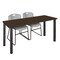 Regency Kee Training Table W/ 2 Zeng Chairs, 60 in W, 24 in L, Neo Walnut MT6024NWBPBK44GY - alternate 1