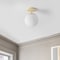 Jonathan Y Marcel Bistro 7.75" 1-Light Bohemian Farmhouse Iron/Frosted Glass LED Semi Flush Mount, Beige/White JYL7499B - alternate 8