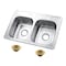 Kingston Brass 33-Inch Stainless Steel Self-Rimming Double Bowl Drop-In Kitchen Sink, 4-Hole with Strainer KGKTD332277 - alternate 1