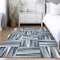 Homeroots 3' X 5' Denim Blue Gray And Ivory Geometric Washable Indoor Outdoor Area Rug 598250 - alternate 5