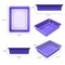 Storex Flat Storage Tray, Purple, 5PK 62521U05C - alternate 4