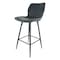 Elama 2 Piece Diamond Stitched Faux Leather Bar Chair in Black with Metal Legs ELM-799-37A-BLK - alternate 6