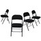 Homeroots Set of Four Black Faux Leather and Steel Folding Chairs, 4PK 719405 - alternate 6