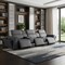 Homeroots 130" Dark Gray Top Grain Leather Reclining Metal USB Sofa 720399 - alternate 6