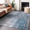 Homeroots 5' X 8' Blue Gray And Ivory Abstract Washable Indoor Outdoor Area Rug 603612 - alternate 5