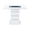 Homeroots 47" White Silver And Black Glass Faux Crystal And Wood Square Bar Table 564795 - alternate 5