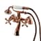 Kingston Brass 6" Center Deck-Mount Clawfoot Tub Faucet with Hand Shower, Antique Copper KS267AC - alternate 1
