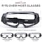 Bison Life SplashPro Safety Goggles Over Glasses, Anti-Fog UV400 Eye Protection, ANSI Z87.1 Protective Eyewear BPES-SPSG-CLLBKF-1 - alternate 4