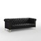 Homeroots 84" Black Faux Leather Manufactured Wood Sofa 543959 - alternate 1