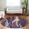 Homeroots 8' Plum Purple And Ivory Round Abstract Washable Indoor Outdoor Area Rug 600986 - alternate 6