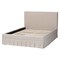 Baxton Studio Astin Platform Bed with Pleated Skirt- Fabric Upholstered Bed Frame with Panel Headboard, Queen 266-14582-ZORO - alternate 6
