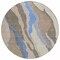 Homeroots 8' Taupe Tan And Blue Round Abstract Washable Indoor Outdoor Area Rug 601016 - alternate 5