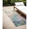 Homeroots 8' Runner Purple Abstract Washable Non Skid Indoor Outdoor Runner Rug 559605 - alternate 1