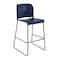 Flash Furniture HERCULES Kenai Navy Office Reception Stacking Bar Stool with Contoured Backrest and Gray Sled Base RUT-239AH-BS-NV-GG - alternate 1
