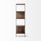 Homeroots 71" Brown And Silver Metal and Wood Four Tier Bookcase 380385 - alternate 1