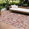 Homeroots 8' X 10' Red And Ivory Abstract Washable Indoor Outdoor Area Rug 602518 - alternate 1