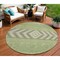 Homeroots 8' Green Taupe And Ivory Round Southwestern Washable Indoor Outdoor Area Rug 613899 - alternate 1