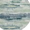 Homeroots 8' Mint Green Ivory And Denim Blue Round Abstract Washable Indoor Outdoor Area Rug 612535 - alternate 6