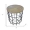 Homeroots 24" Natural and Black Solid Wood and Iron Round Frame End Table 488544 - alternate 4
