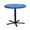 Leisure Craft 36" Round Perforated Pedestal Table, Portable, 30"H, Blue 36TAB30-BLUE - alternate 1