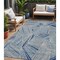 Homeroots 5' X 8' Denim Blue Gray And Ivory Geometric Washable Indoor Outdoor Area Rug 594774 - alternate 1