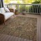 Homeroots 10' X 14' Brown Charcoal And Brick Red Damask Washable Indoor Outdoor Area Rug 603310 - alternate 5